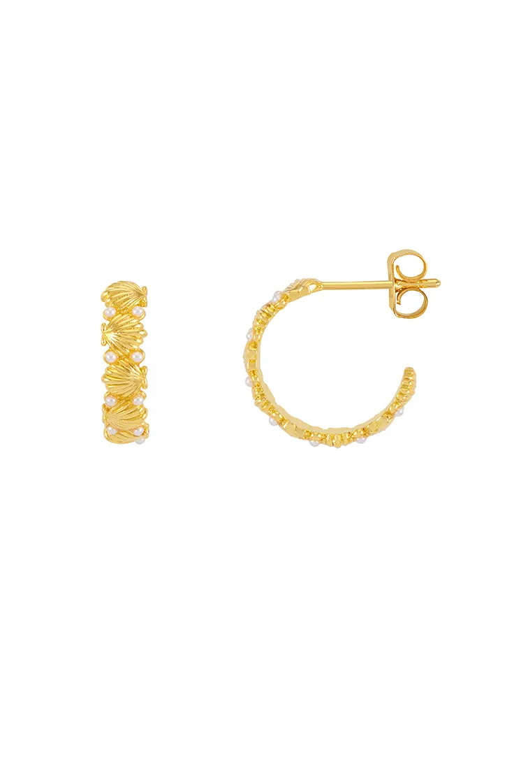 Pearl Scallop Hoops
