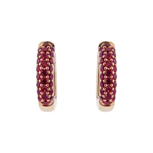 Petite Hoop Earrings with Rubies