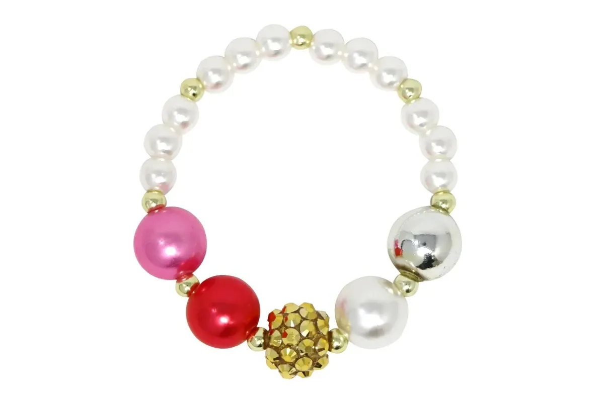 Pink Poppy Christmas Necklace And Bracelet Set With Sparkly Star Charm
