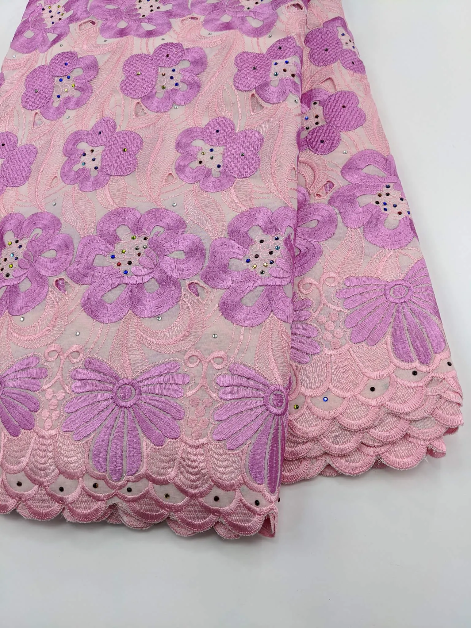 Pink Unique Cotton Lace