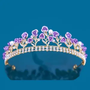 Purple Rose Princess Tiara Queen headdress  jewelry