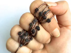 Raw garnet ring | Deep Red Garnet ring