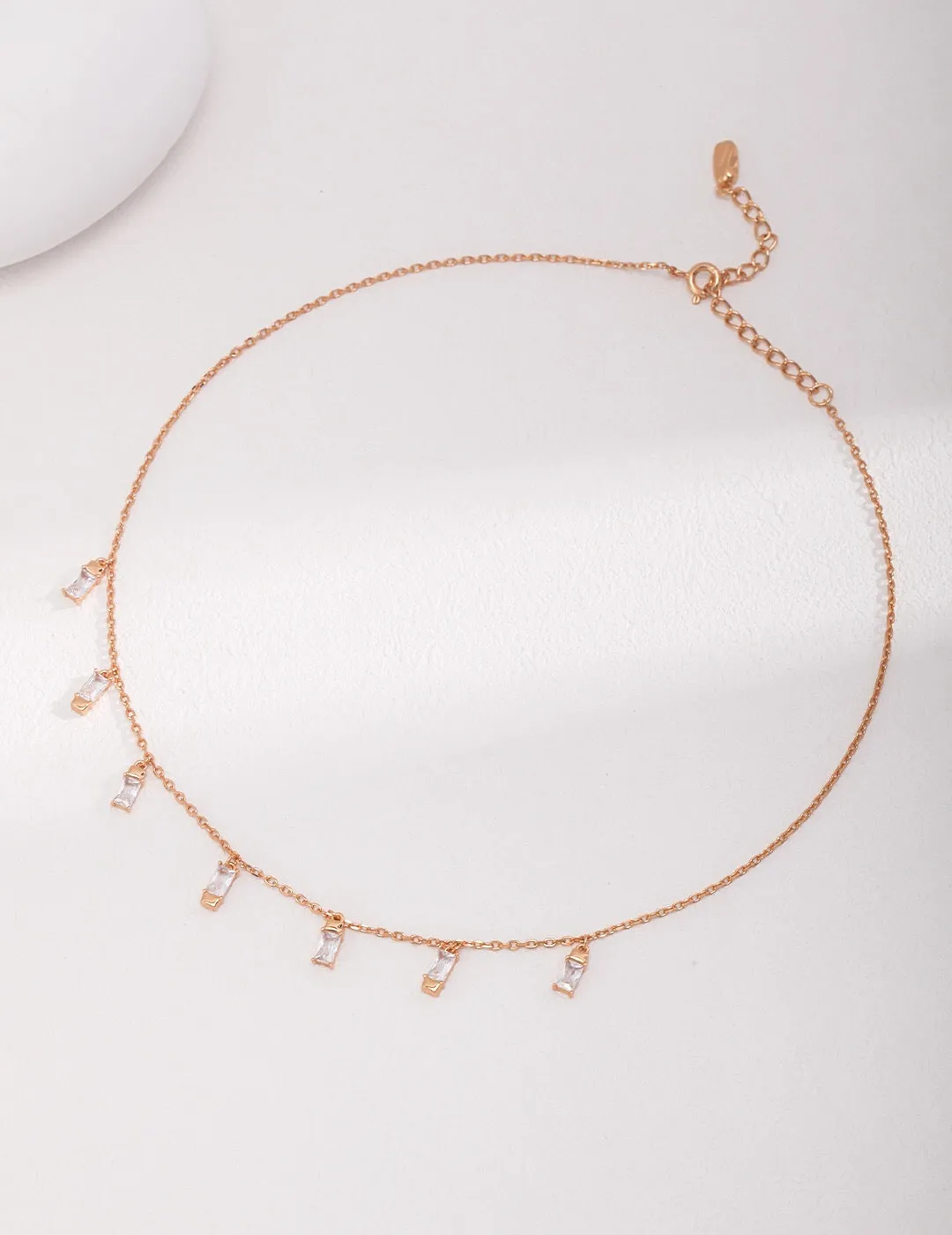 Rectangular Zircon Shape Necklace