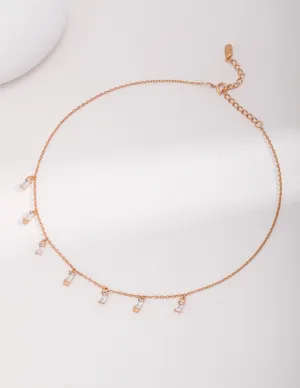 Rectangular Zircon Shape Necklace
