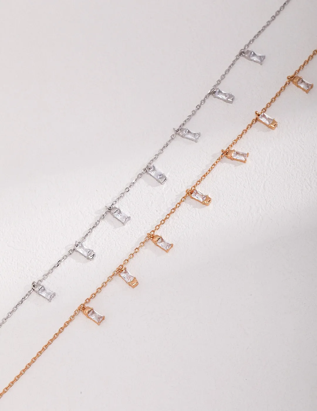 Rectangular Zircon Shape Necklace