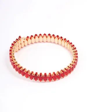 Red Navette Stone Bangle