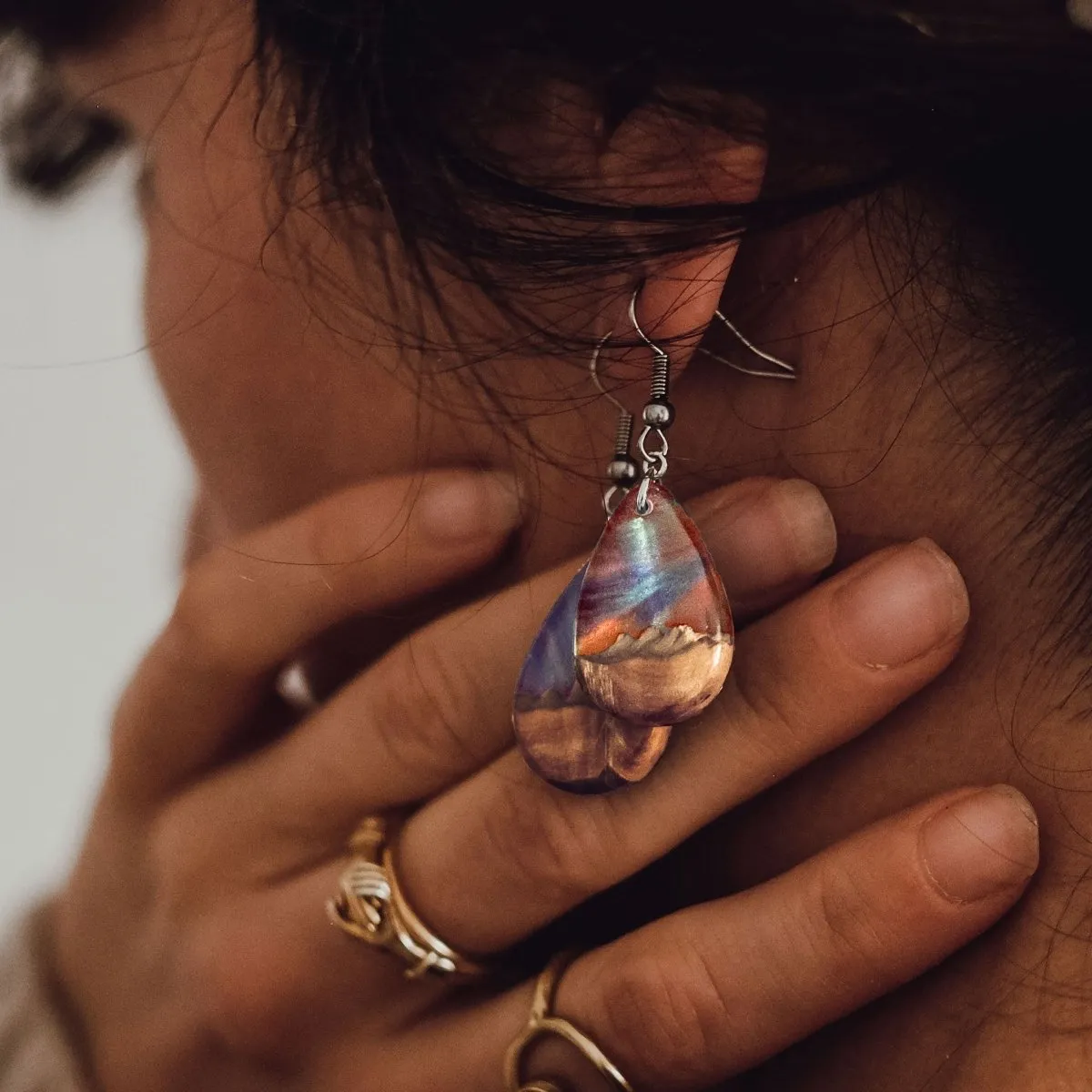 Red Sea | opal earrings [raindrop]