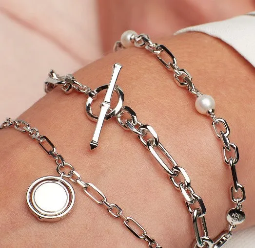 Revival Astoria Figaro Chain Link T-bar Bracelet