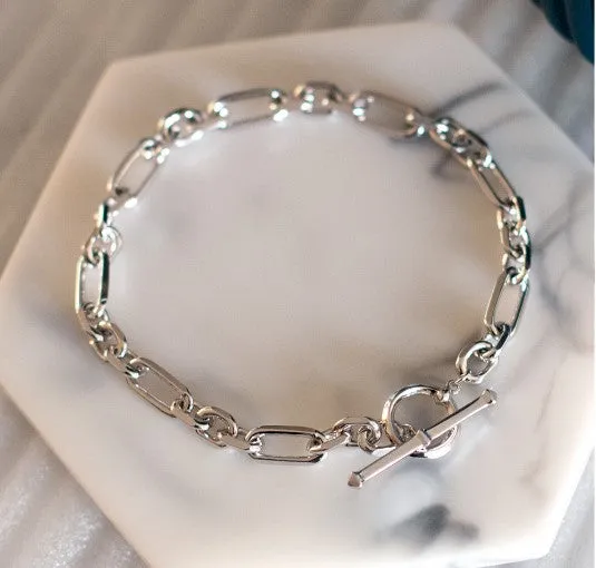 Revival Astoria Figaro Chain Link T-bar Bracelet