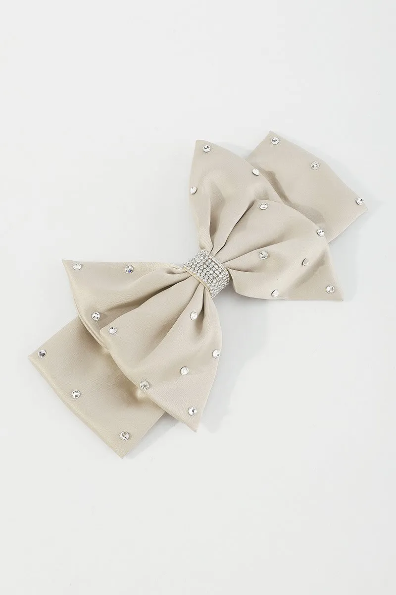Rhinestone Ribbon Bow Hair Clip Barrette