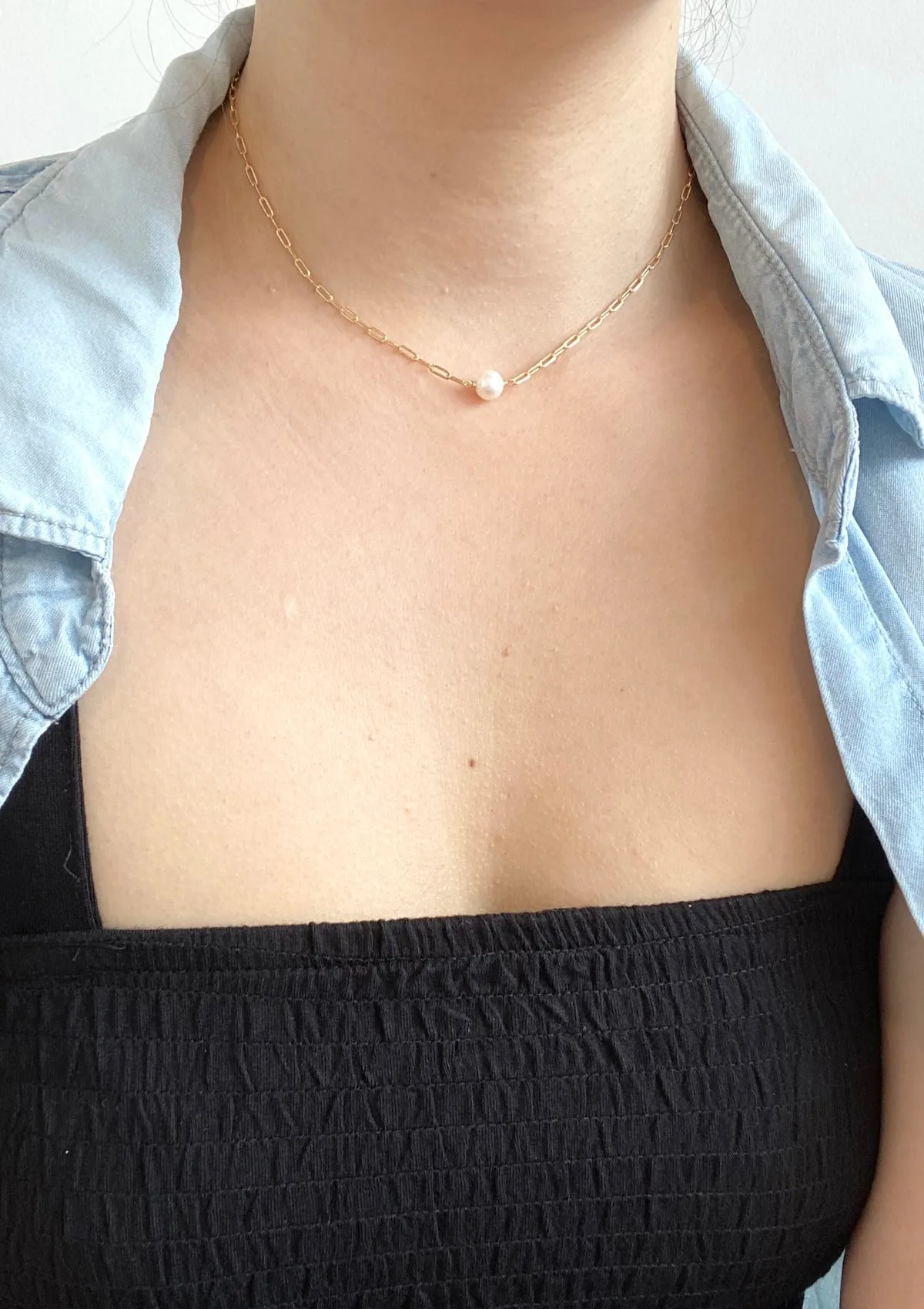 Rolo Pearl Necklace