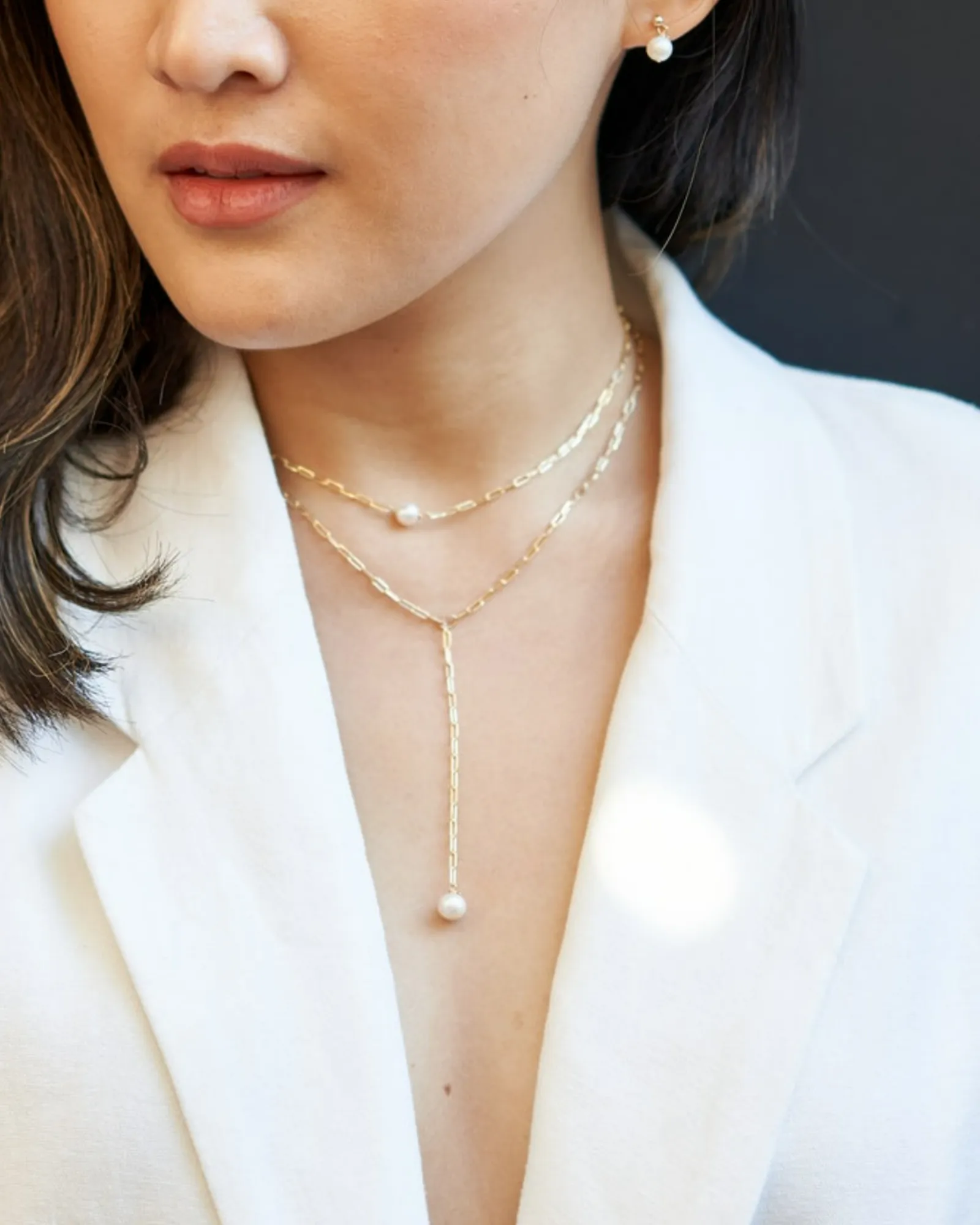 Rolo Pearl Necklace