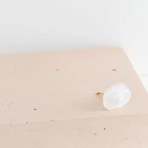 Rough stone moonstone stud