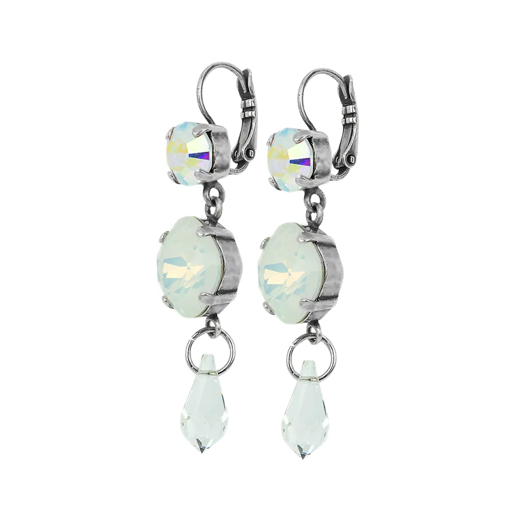 Round and Cushion Cut Leverback Bridal Earrings *Custom*