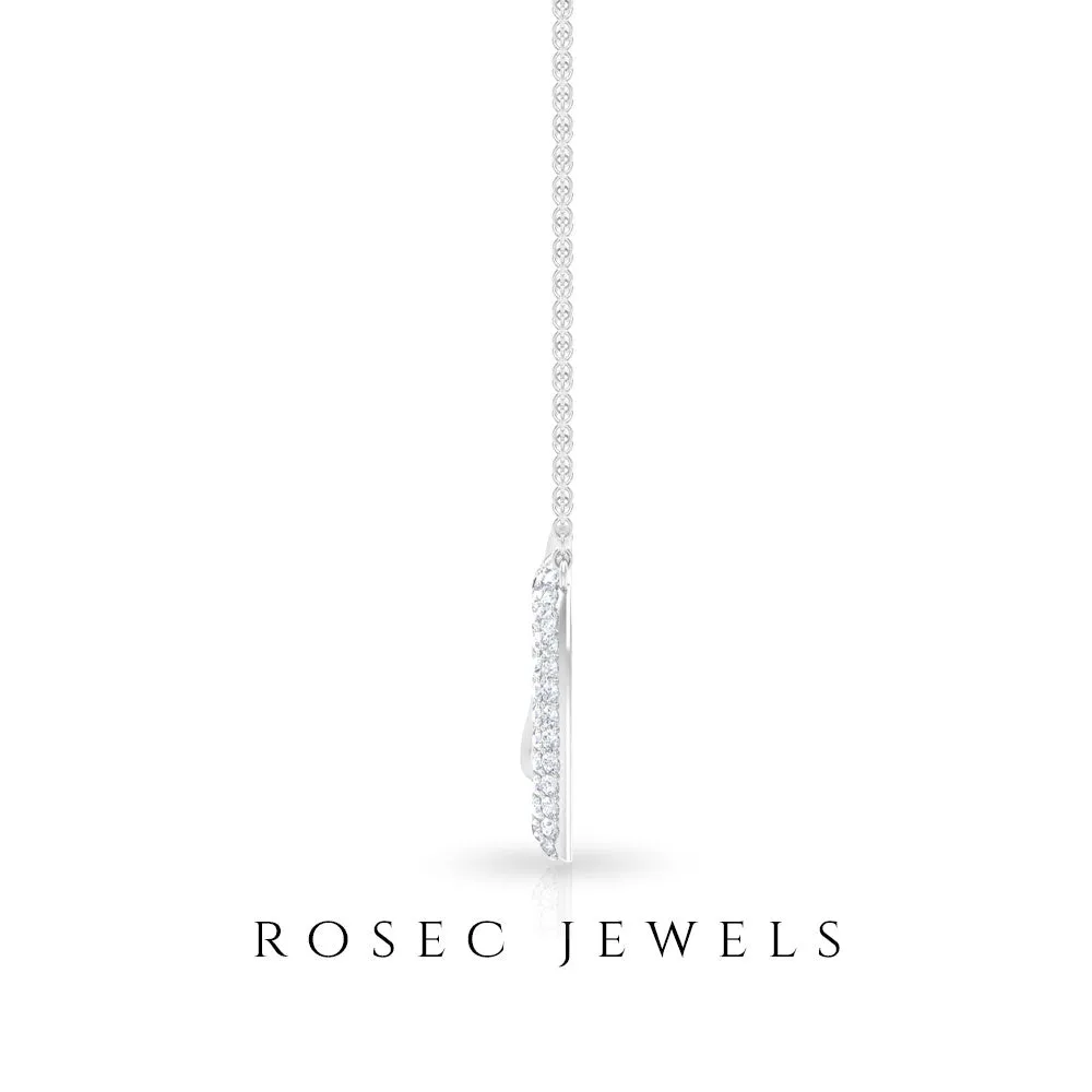 Round Cut Zircon Twin Heart Pendant Necklace
