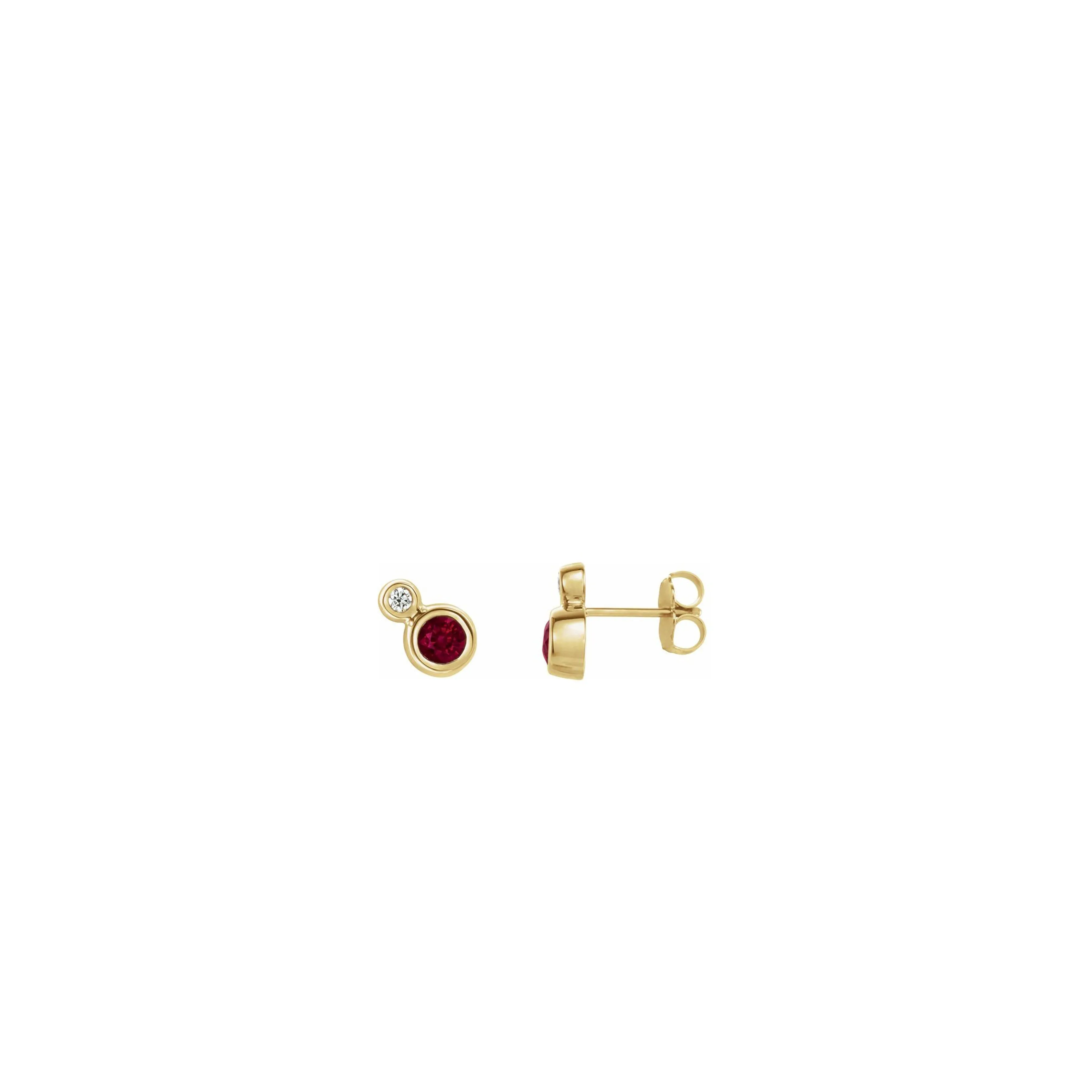 Ruby and diamond Bubble studs