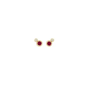 Ruby and diamond Bubble studs