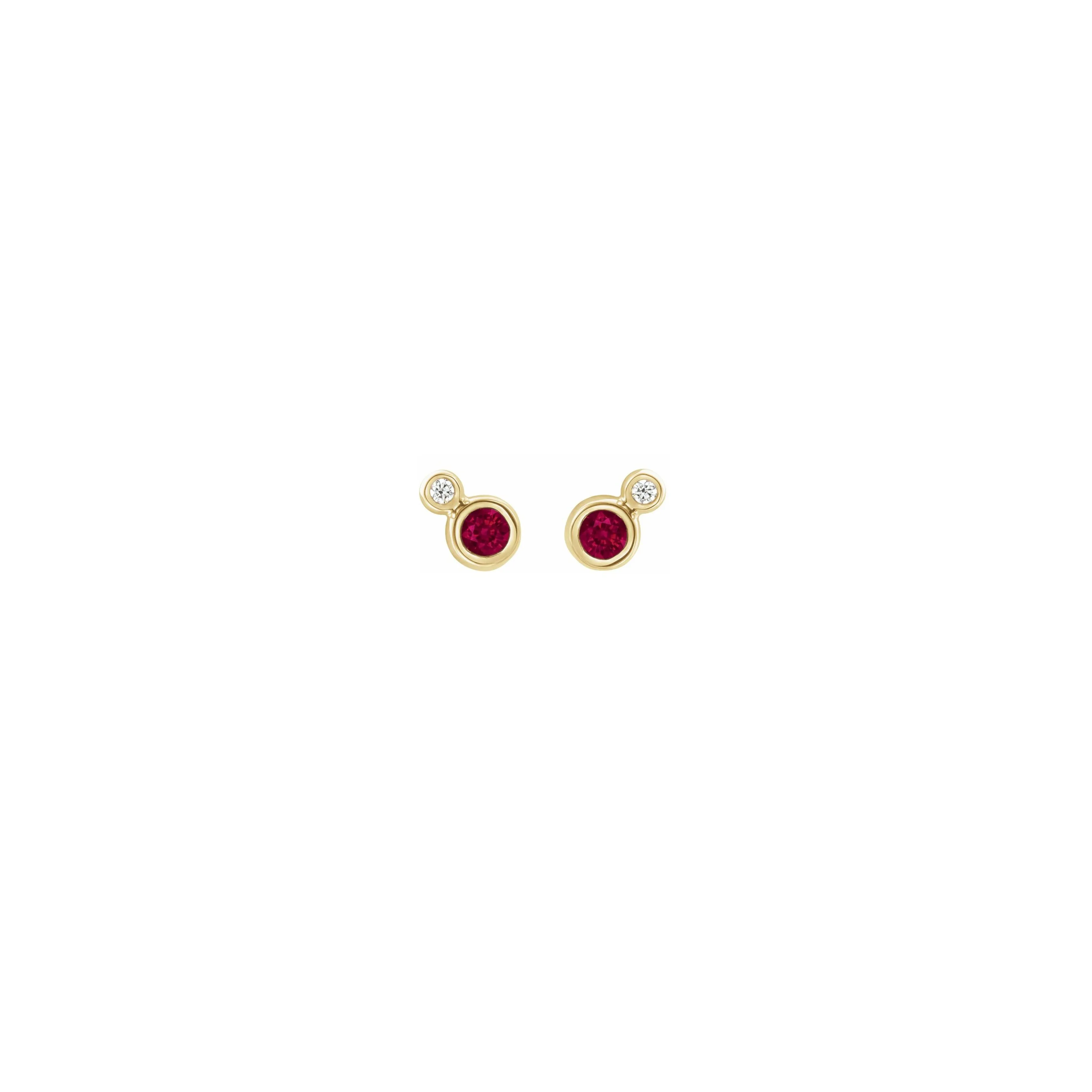 Ruby and diamond Bubble studs