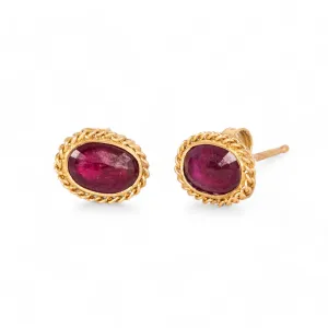 Ruby Oval Stud Earrings