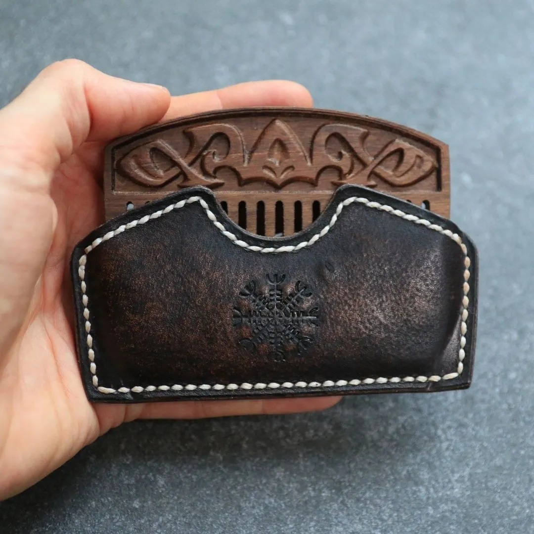 SALE - Walnut Comb   FREE Leather Pouch