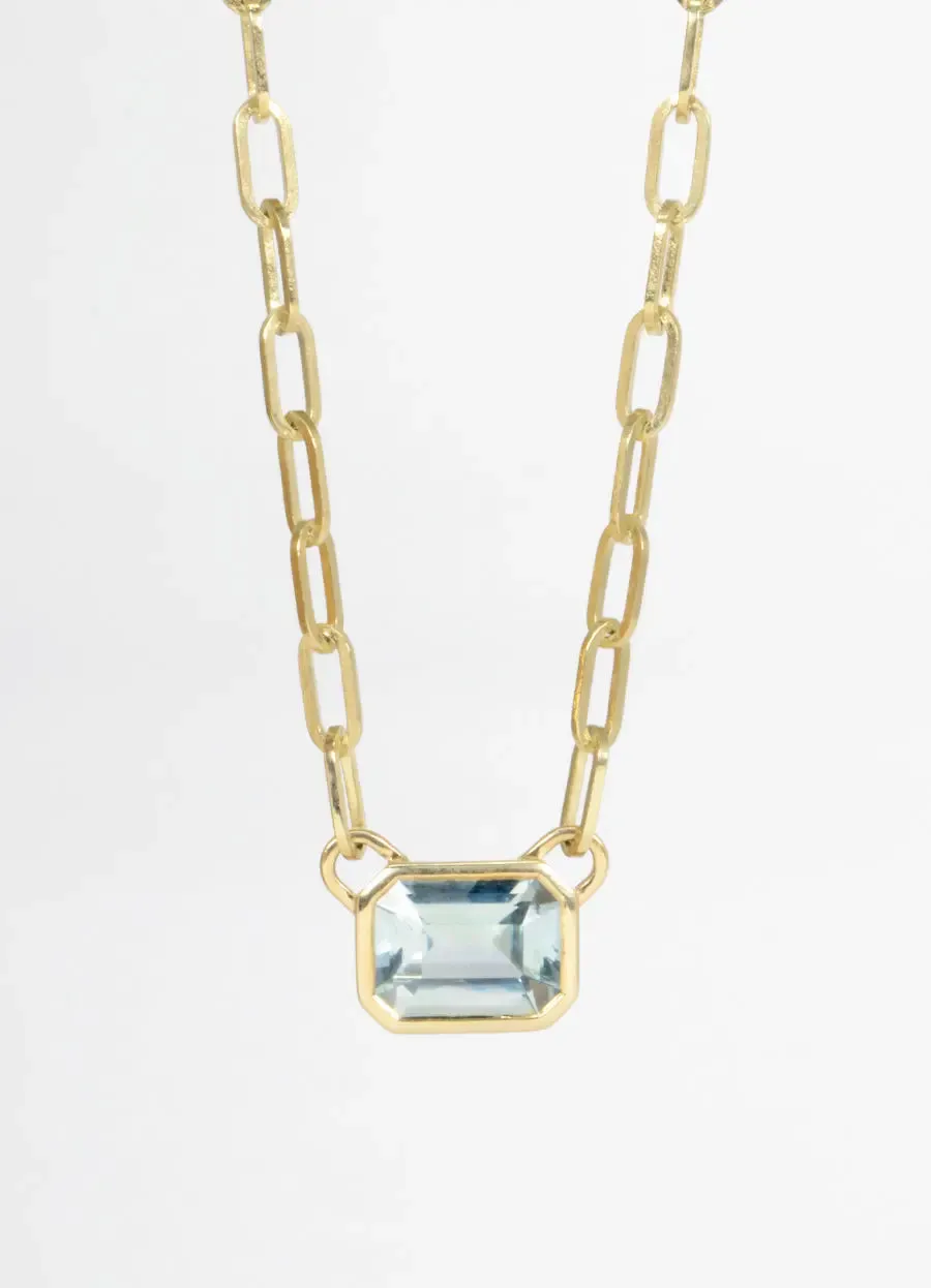 Sapphire Paperclip Pendant