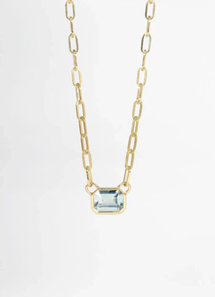 Sapphire Paperclip Pendant