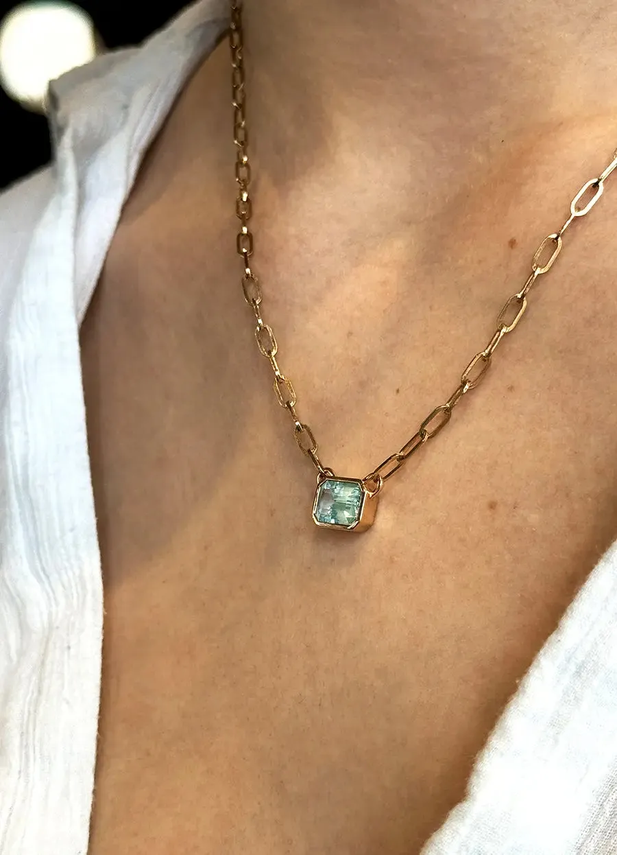 Sapphire Paperclip Pendant
