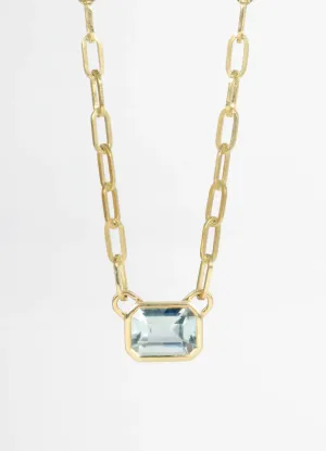 Sapphire Paperclip Pendant