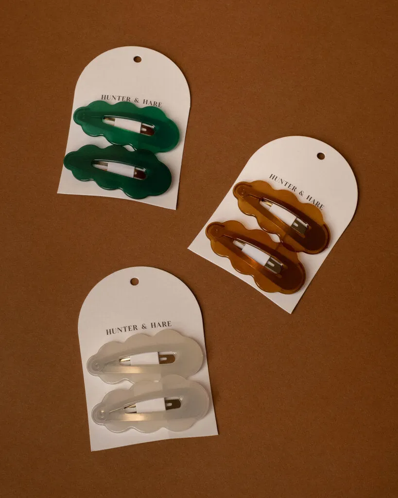 Scalloped Barrette Pairs
