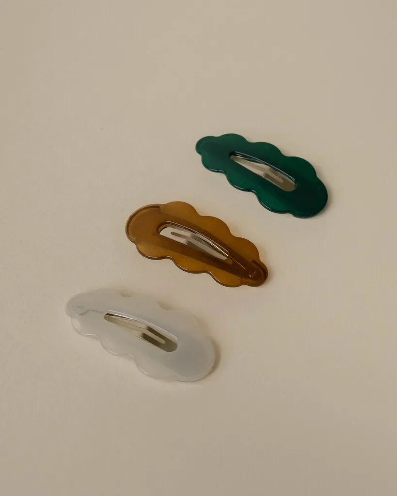 Scalloped Barrette Pairs