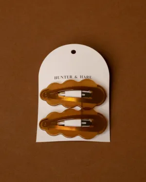 Scalloped Barrette Pairs