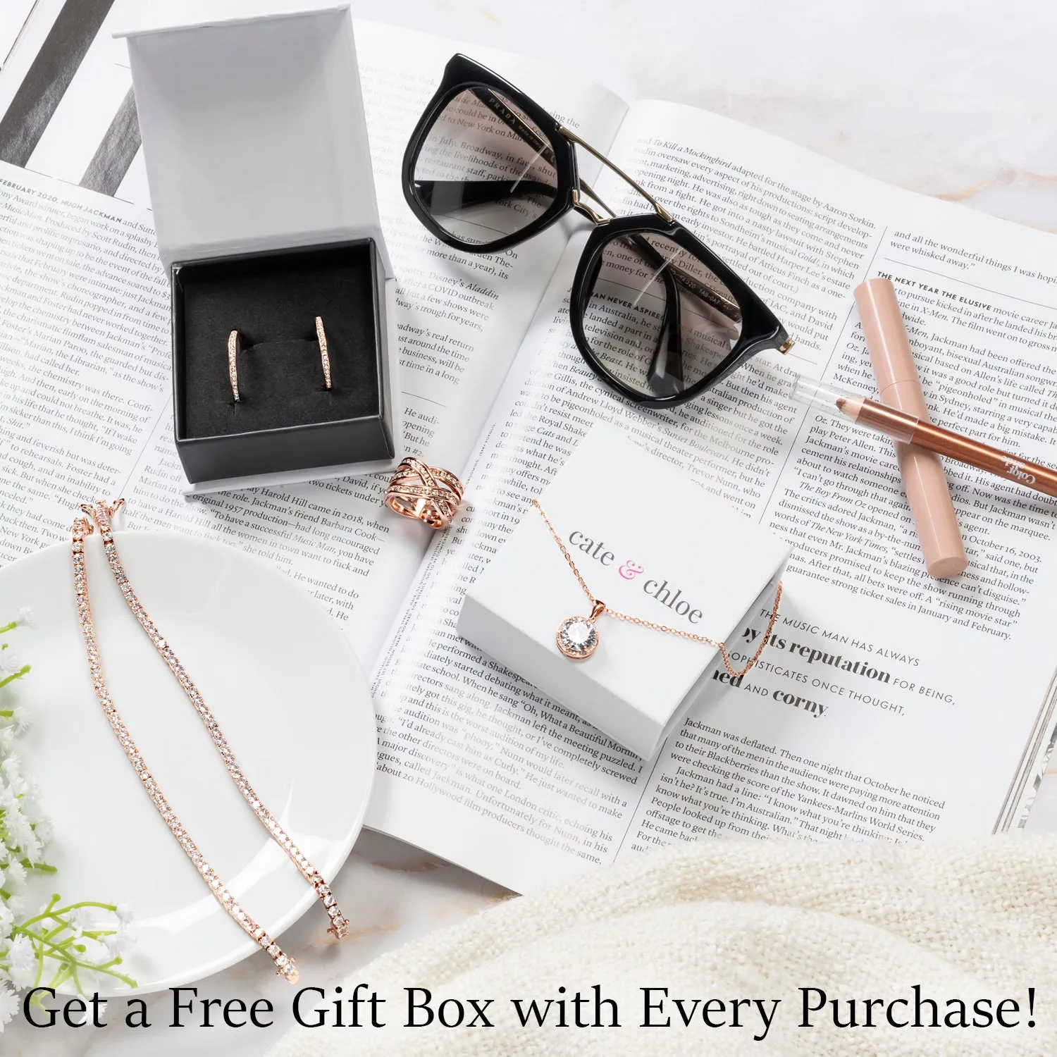 Serenity November Birthstone Citrine Necklace, 18k White Gold Plated Silver Necklace with Round Cut Crystals