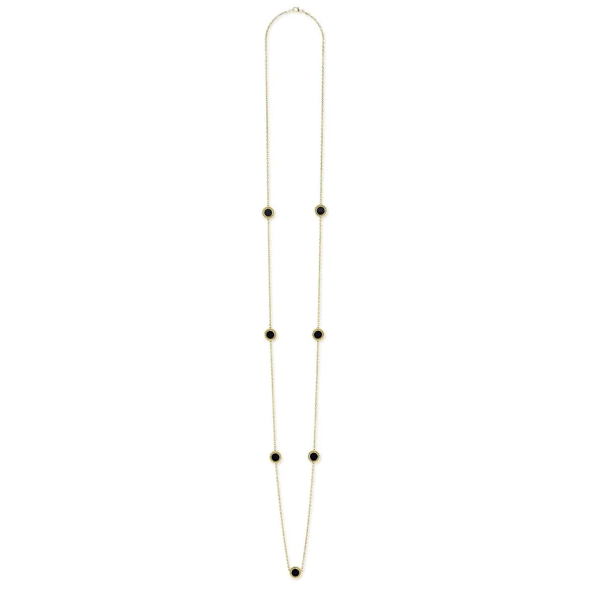 Seven Station Round Onyx Necklace