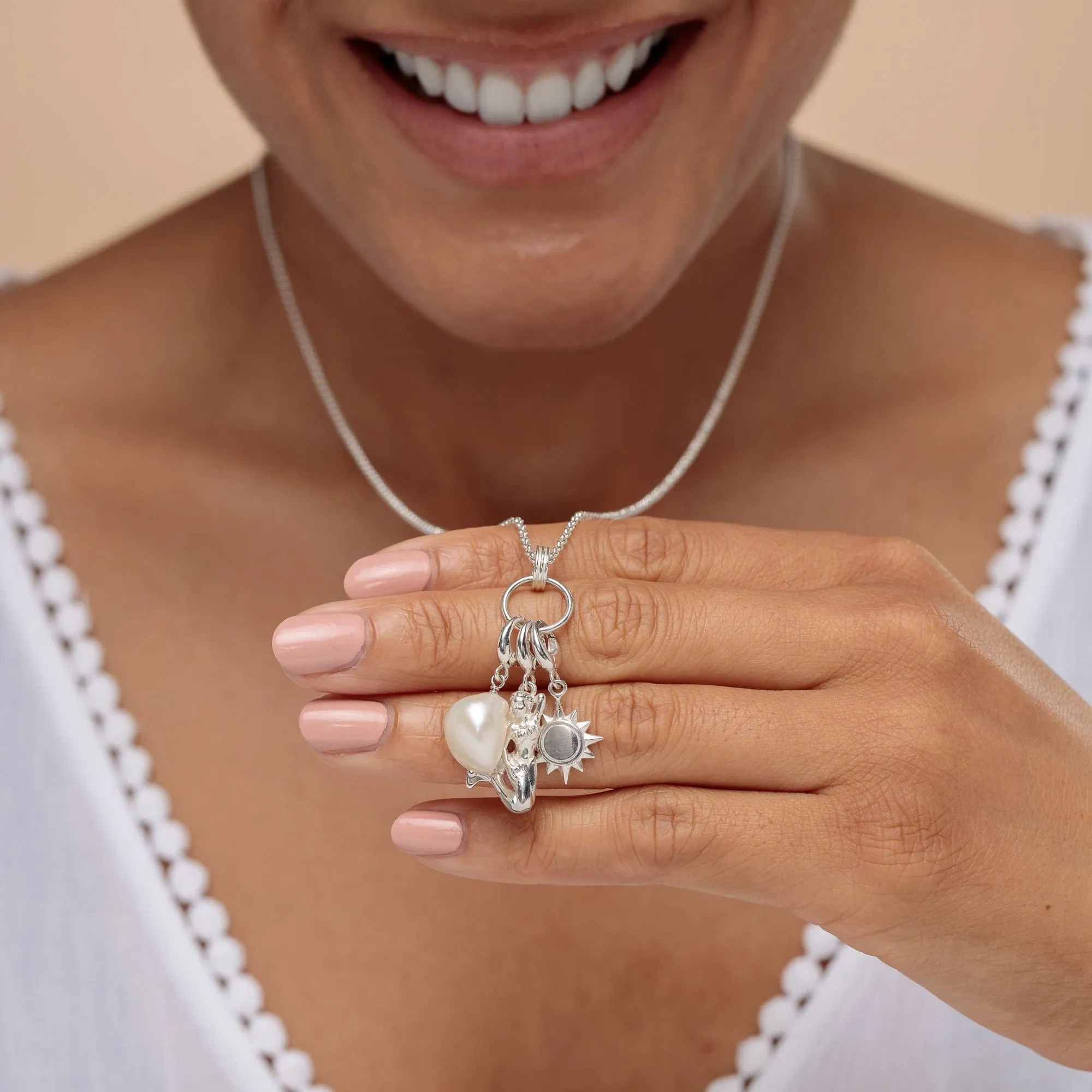 Silver Baroque Pearl Charm