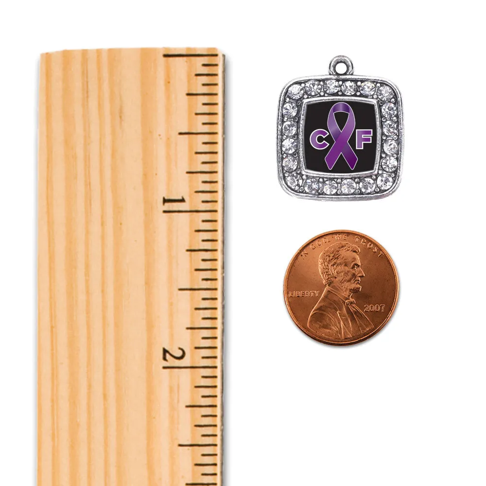 Silver Cystic Fibrosis Square Charm Toggle Bracelet
