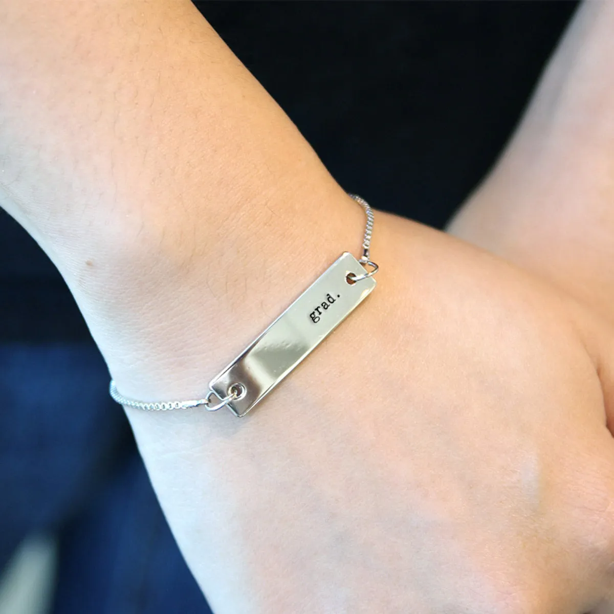 Silver Grad. Adjustable Bar Bracelet