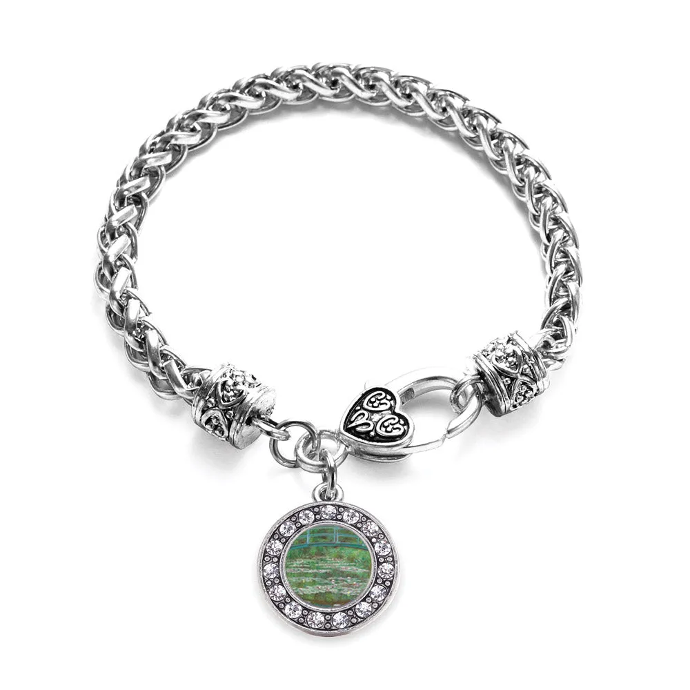 Silver Monet Lily Pond Circle Charm Braided Bracelet