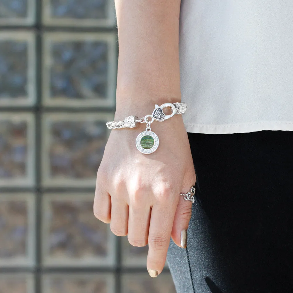 Silver Monet Lily Pond Circle Charm Braided Bracelet