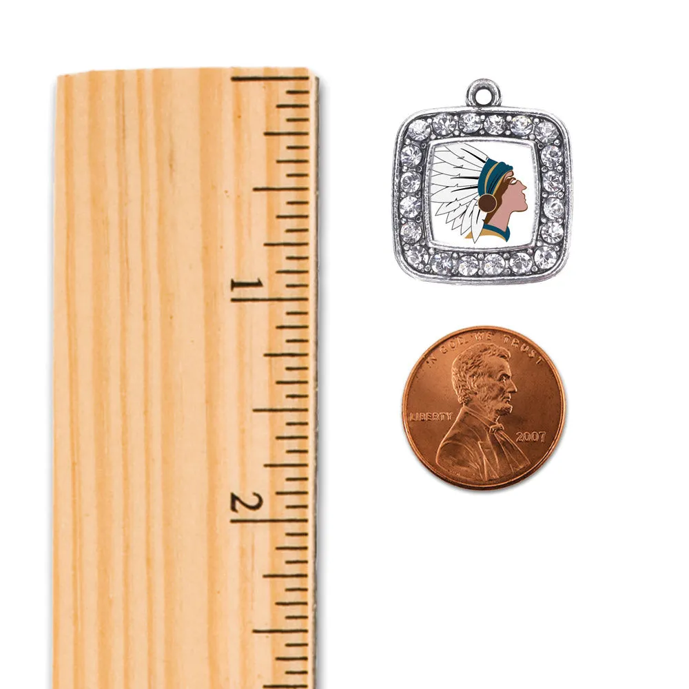 Silver Native American Square Charm Toggle Bracelet
