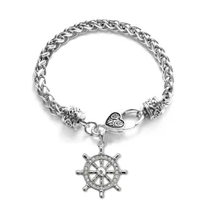 Silver Nautical Charm Braided Bracelet