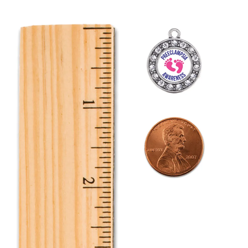 Silver Preeclampsia Awareness Circle Charm Toggle Bracelet