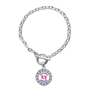Silver Preeclampsia Awareness Circle Charm Toggle Bracelet
