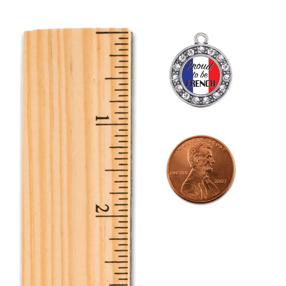 Silver Proud to be French Circle Charm Toggle Bracelet