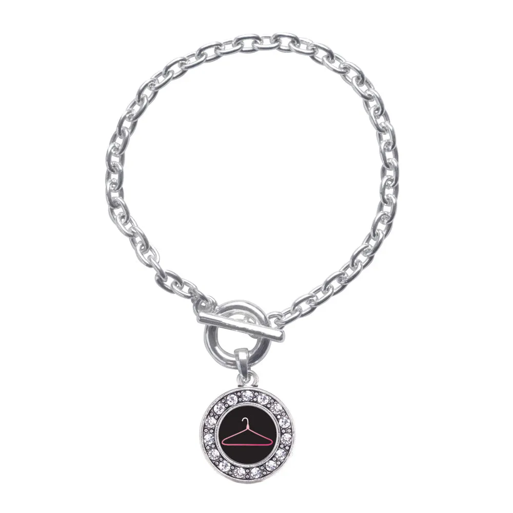 Silver Retail Circle Charm Toggle Bracelet