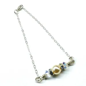 Silver Swarovski Crystal Pearl Bridal Bracelet