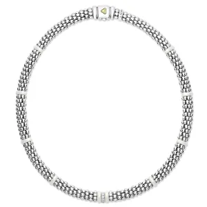 Single Station Diamond Caviar Necklace