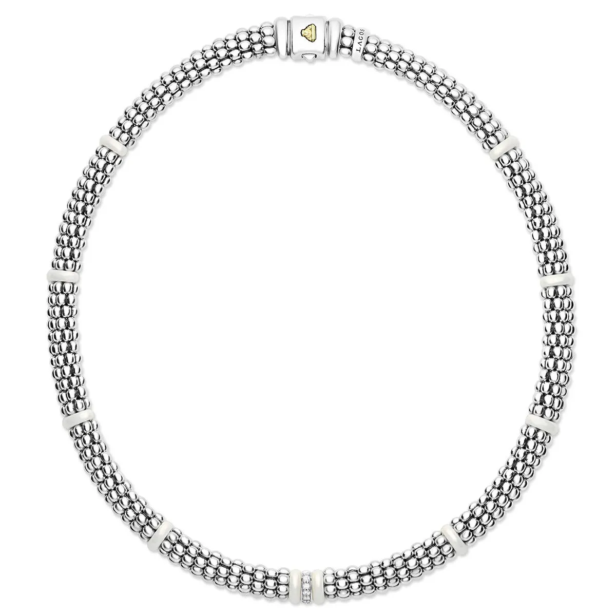 Single Station Diamond Caviar Necklace