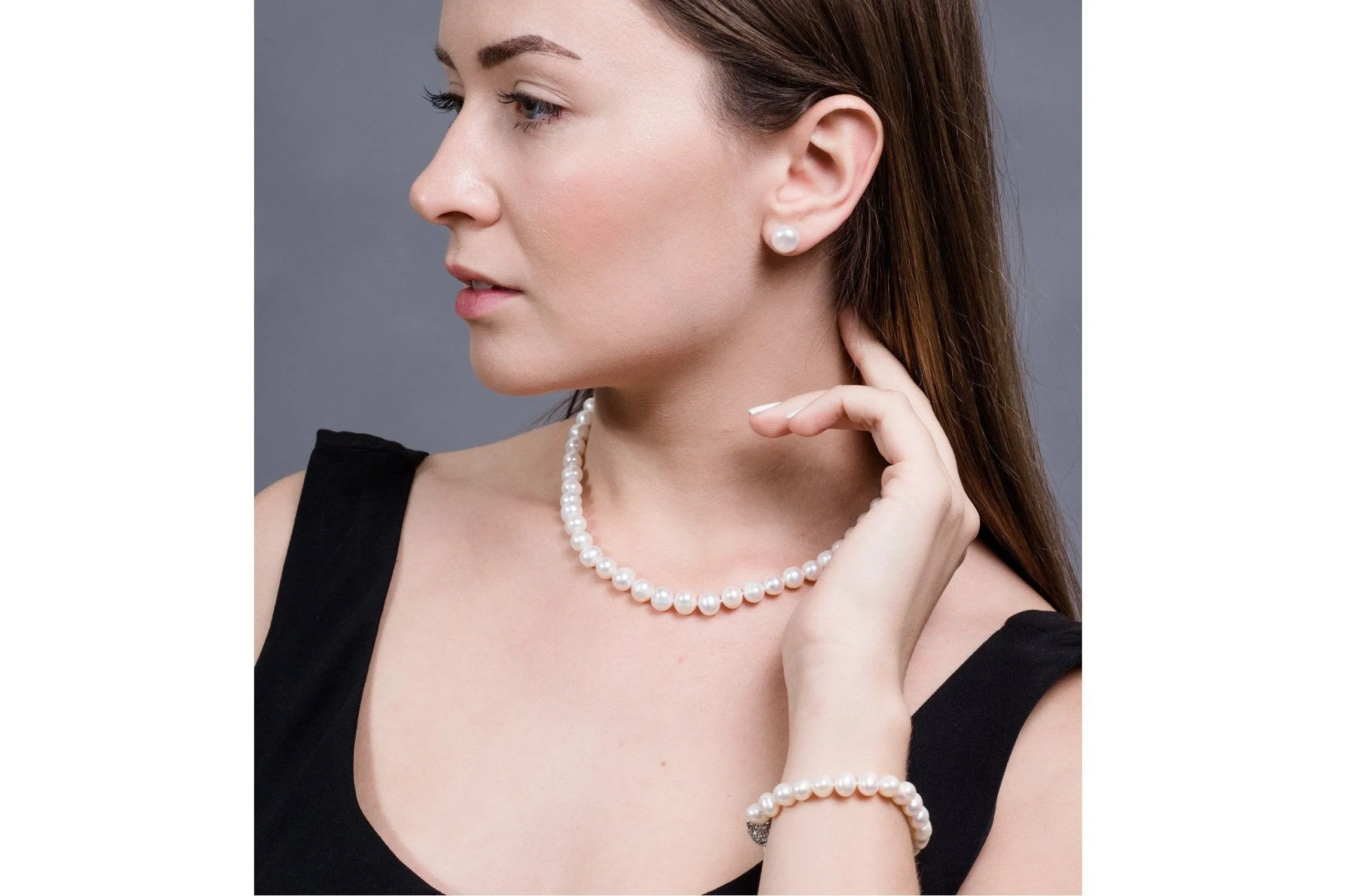 Single Strand White Freshwater Pearl Bracelet 8mm