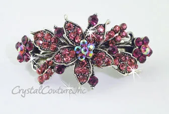 Small Flower & AB Rhinestone Barrette