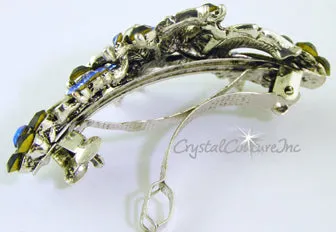 Small Flower & AB Rhinestone Barrette